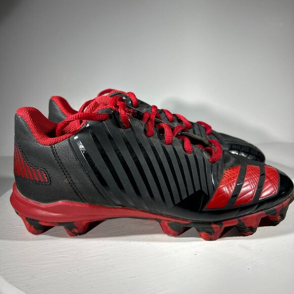 Adidas Icon MD K Kids Boys Baseball Cleats Size 3.5 Shoes Black Red Softball - Picture 5 of 13